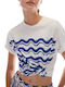 Γυναικείο T-shirt White/dark Blue