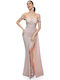 Schillerndes Lurex-Kleid Lurex Deluxe Shower Dress Open Back Pink Gold