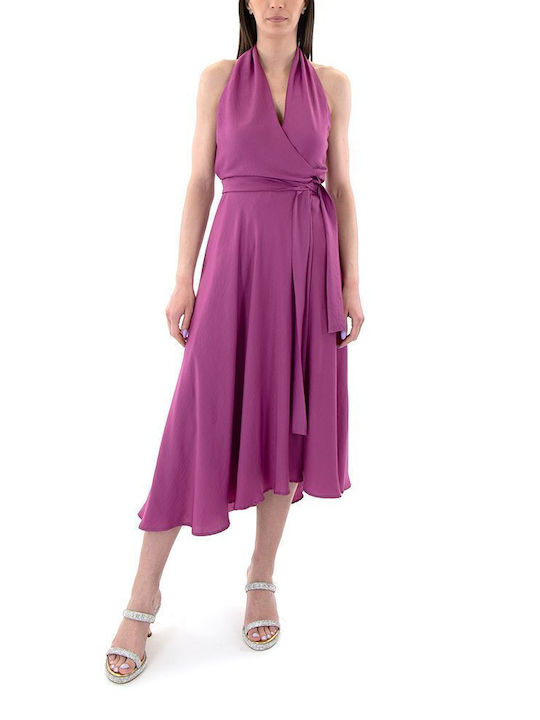 Moutaki Midi Dress Wrap purple