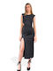 4tailors Dress with Slit Black