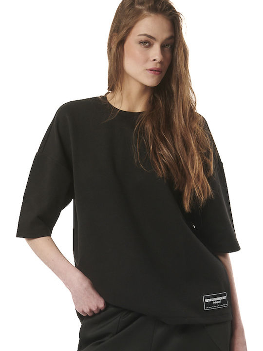 Body Action Feminin Sport Oversized Tricou Negru