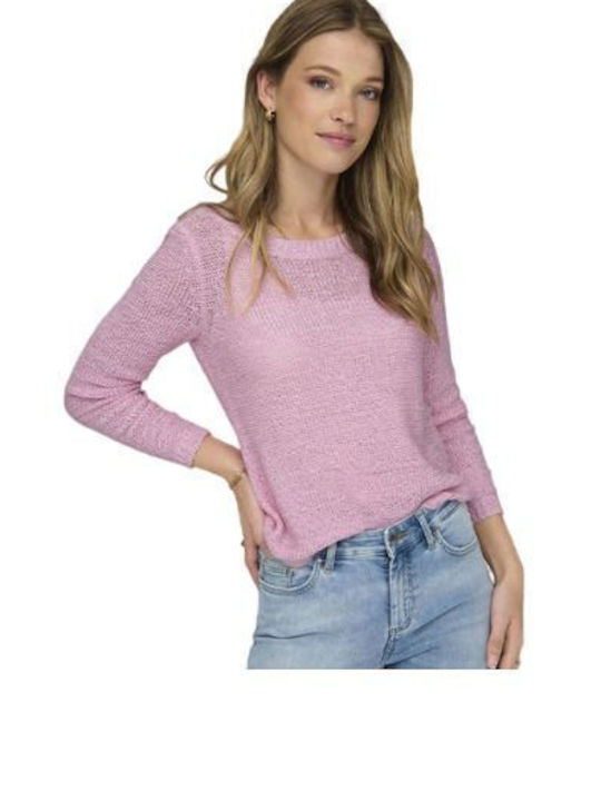 Only Damen Sommer Bluse Langärmelig Rosa