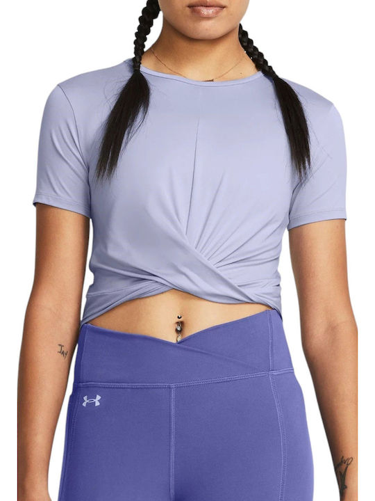 Under Armour Damen Sportliches Crop Top Kurzärmelig Purple