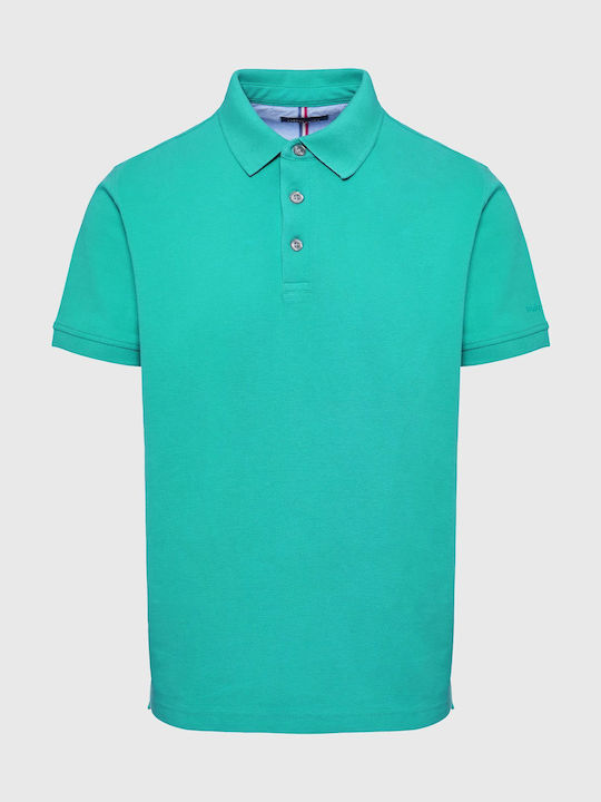 Funky Buddha Bluza Bărbătească cu Mânecă Scurtă Polo Aqua Green