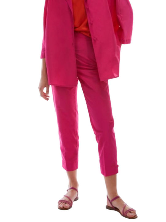 Pennyblack Women's High-waisted Cotton Trousers in Slim Fit FUCHSIA