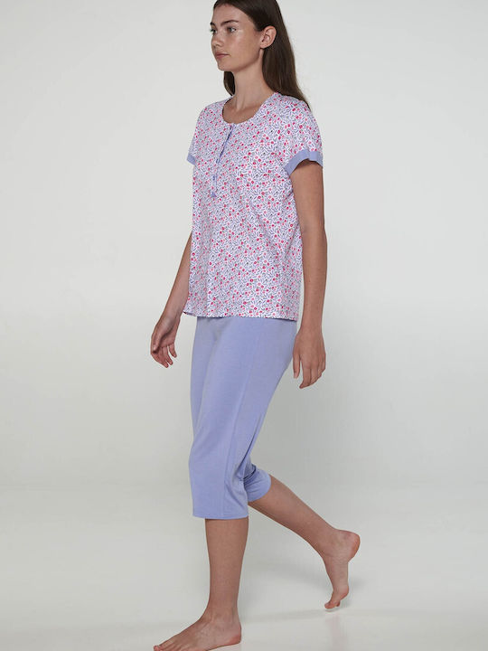 Vamp Sommer Damen Pyjama-Set Baumwolle