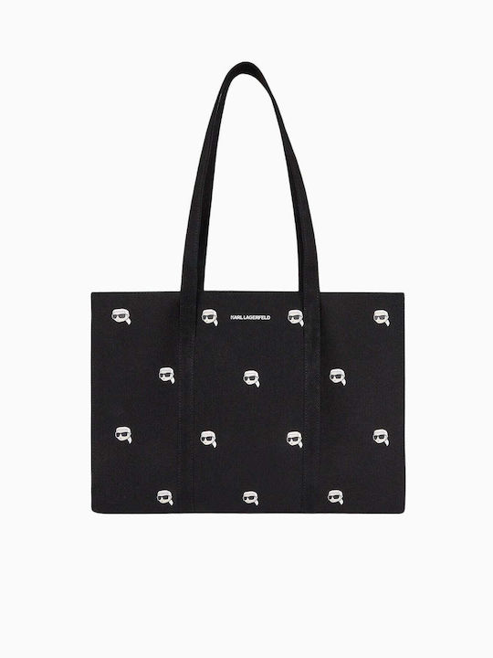 Karl Lagerfeld Ikonik Damen Tasche Shopper Schulter Schwarz