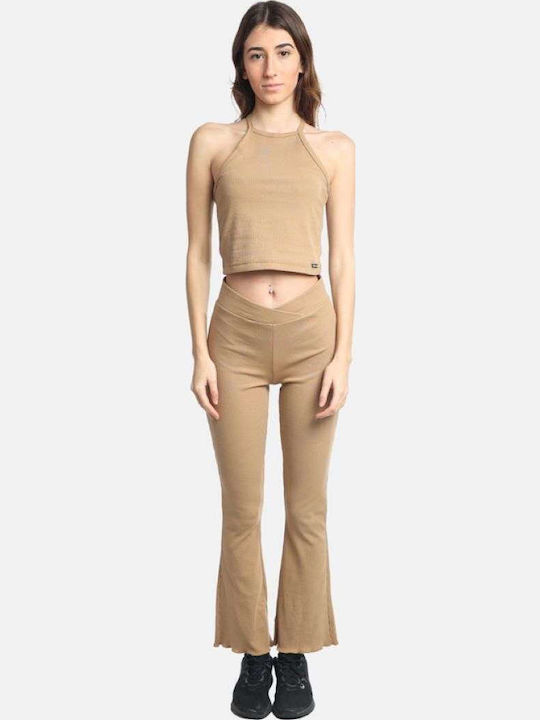 Paco & Co Damen Camel Set mit Hose in Slim Pass...