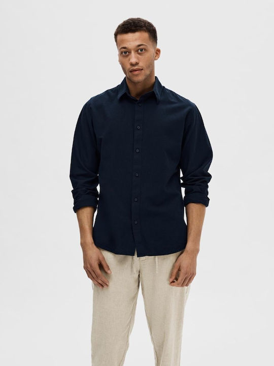 Selected Men's Shirt Linen Blue