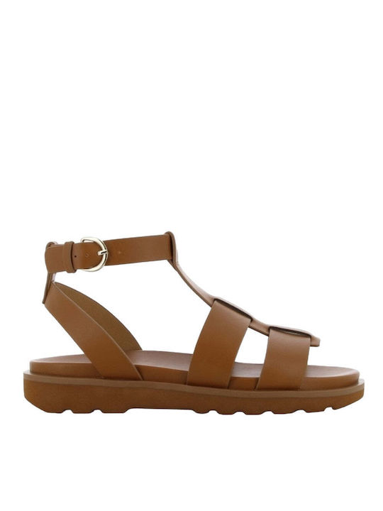 Safety Jogger Women's Flat Sandals Anatomic with Strap in Tabac Brown Color