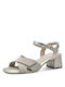 Tamaris Leder Damen Sandalen mit Chunky mittlerem Absatz in Gold Farbe