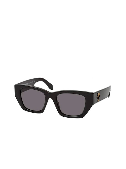 Palm Angels Women's Sunglasses with Black Plastic Frame and Gray Lens