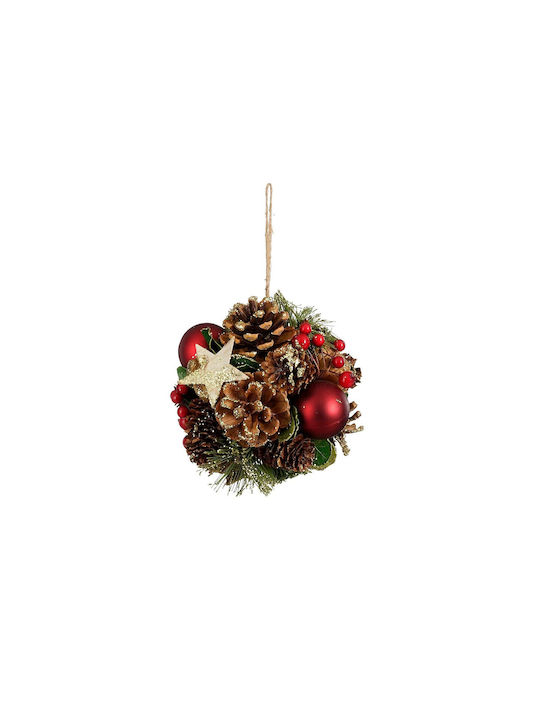 Ornament Mohnblumen Rote Kugeln H12 T12cm