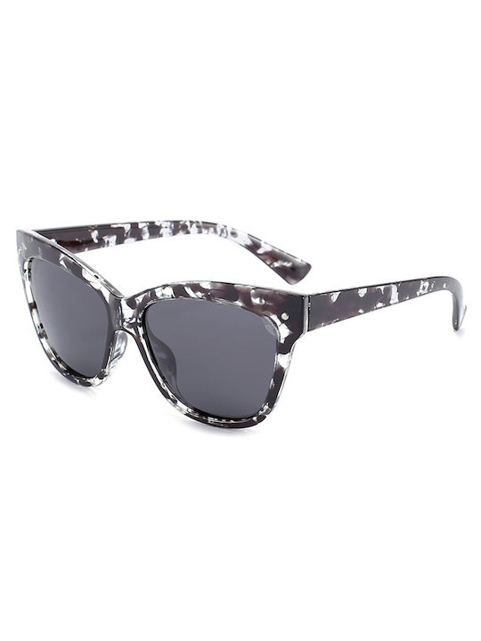 Techsuit Women's Sunglasses with Brown Tartaruga Plastic Frame and Gray Polarized Lens