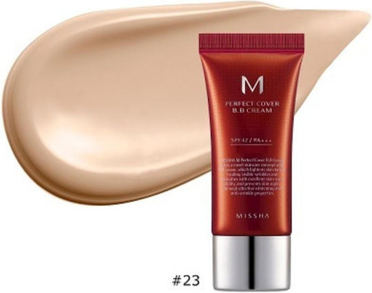 Missha M Perfect Cover PA+++ BB 23 Natural Beige Κρέμα Προσώπου Ημέρας με SPF42 για Ενυδάτωση, Ατέλειες & Λάμψη με Υαλουρονικό Οξύ & Ceramides 20ml