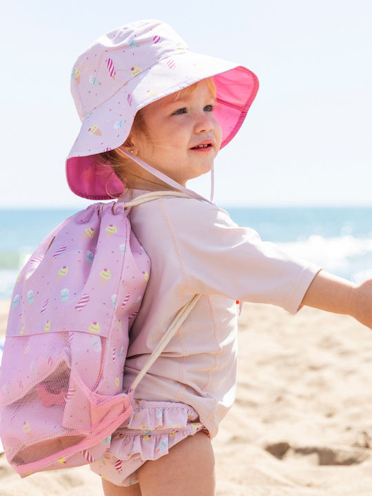 Saro Kids' Hat Bucket Fabric Sunscreen Pink