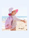 Saro Kids' Bucket Fabric Sunscreen Hat Ice Creams Pink