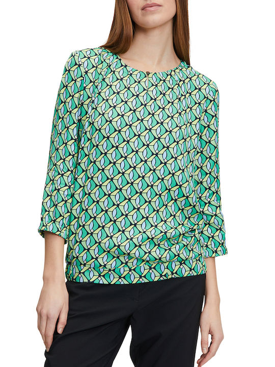 Betty Barclay Damen Bluse mit 3/4 Ärmel Green