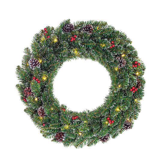 MSA Weihnachtsdekoration Kunststoff Kranz Batterie mit Durchmesser 60cm.