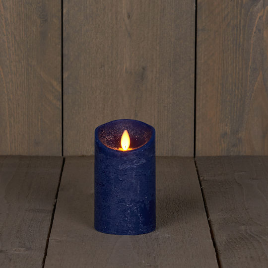 MSA Christmas Blue Battery Candle 12.5x7.5cm