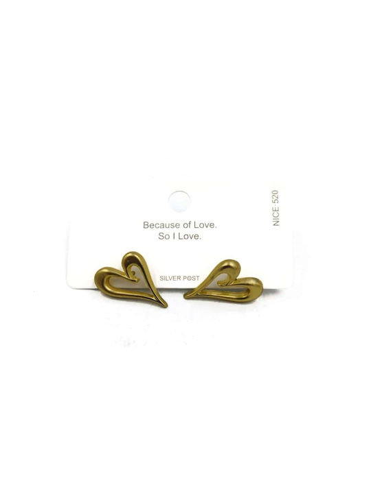 Earrings Hearts gold or silver color