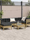 vidaXL Garden & Outdoor Furniture Set 7 Pieces Anthracite with Pillows