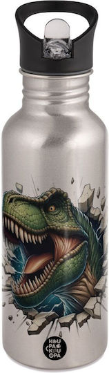Koupakoupa Break Wall Kids Water Bottle Dinosaur Stainless Steel with Straw 600ml