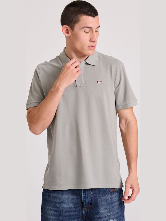 Funky Buddha Polo Short Sleeve Blouse Grey