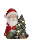 Illuminated Santa Claus Battery Red 25.5x22.5x21.5cm