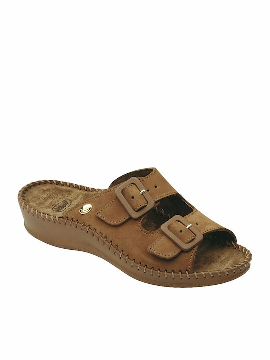 Scholl Anatomic Leather Women's Sandals Tabac Brown
