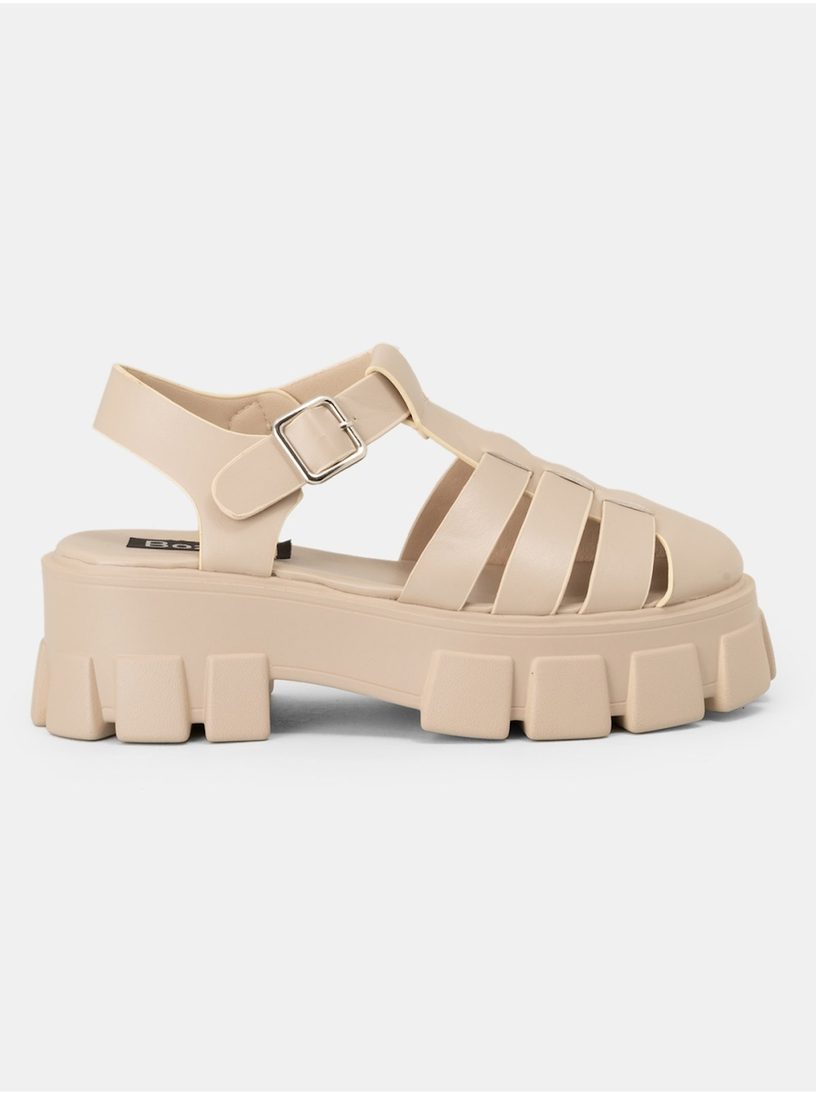 Chunky Fisherman Sandals with Lug Sole for Women 68238 Beige