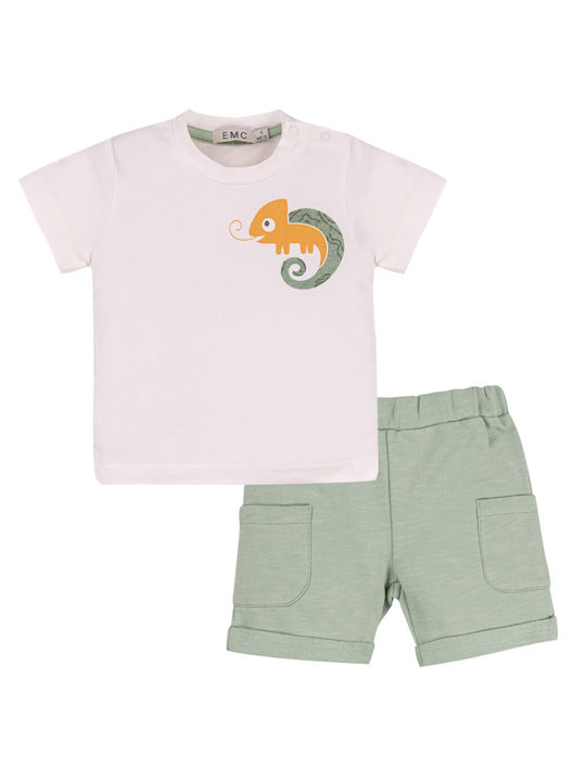 EMC Kids Set with Shorts Summer 2pcs White