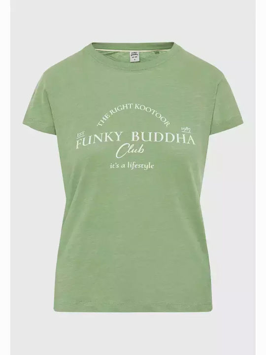 Funky Buddha Women's Athletic T-shirt Mineral Green