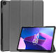 Lenovo Tab M10 3rd Gen Custer Pure Color 3-fold Holder Smart Leather Tablet Case Grey