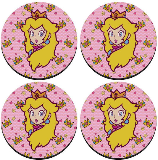 Koupakoupa Princess Peach Rund Untersetzer Hölzernes Orange 4Stück Koupakoupa Princess Peach Rund Untersetzer Hölzernes Orange 4Stück