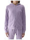 Kids Cardigan Cotton with Hood Purple