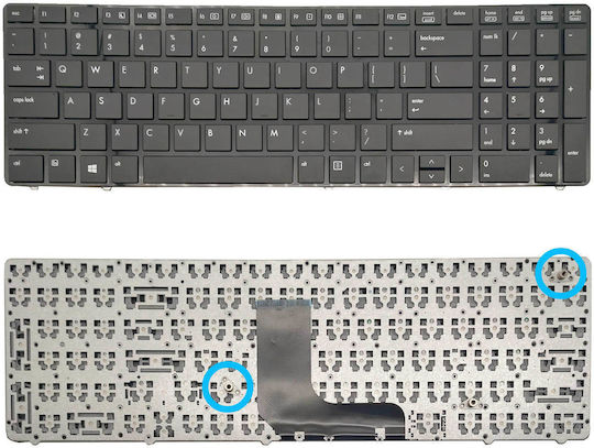Laptop Keyboard for HP Elitebook 8560P 8570P 8560B Probook 6560B 6565B 6560P 6570B and English (US) Layout in Black Color 690402-AB1