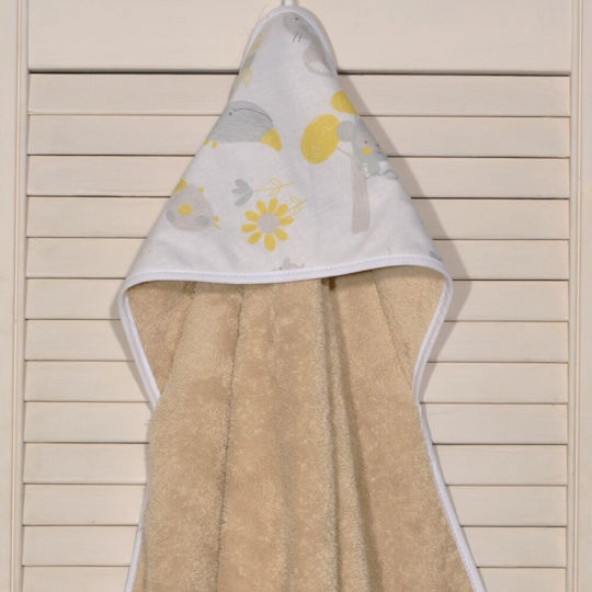 Baby Oliver Baby Hooded Towel Beige 75x75cm