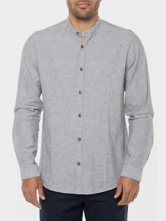 Tom Tailor Men's Shirt Long Sleeve Gray