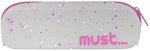 Must Focus Pencil Case Barrel with 1 Compartment White/Fuchsia