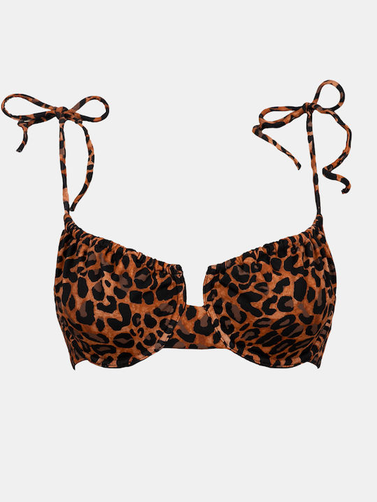 Swimwear Top Rock Club Leo Print Bikini Unstretched Regular Fit Lycra Cup C
