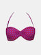 Γυναικείο Μαγιό Σουτιέν Strapless Rock Club Windy Print Push-up Bikini Regular Fit Lycra Cup B