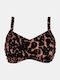 Damen Bikini-Top Rock Club Große Büste Animal Print Regular Fit Lycra Cup E