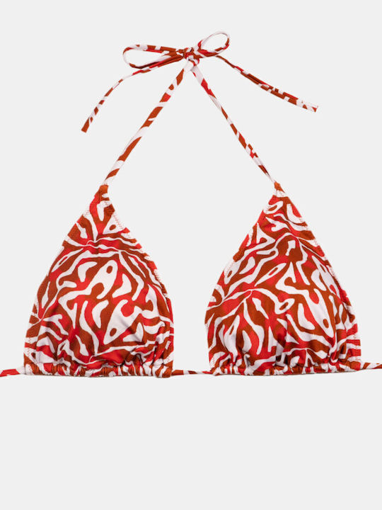 Γυναικείο Μαγιό Τρίγωνο Rock Club Corals Print Τοπ Bikini Plus Size Lycra