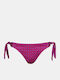 Windy Print Bikini Slip with Ties Purple