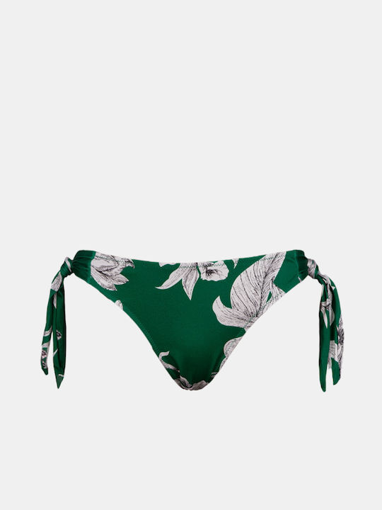 Rock Club Lily Print Bikini Alunecare cu Șnururi Verde