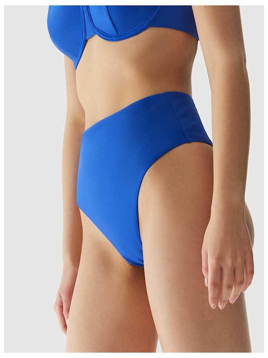 4F Bikini Slip Talie Înaltă Albastru