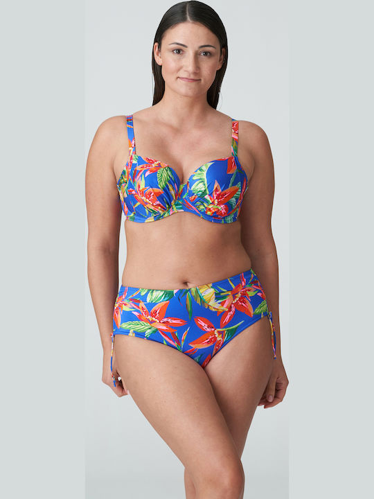 Latakia Bikini Inferioare Slip Talie Înaltă Albastru