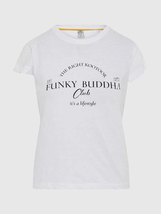 Funky Buddha Damen Sport T-Shirt White