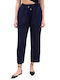Damen Stoff Hose mit Gummizug Marineblau